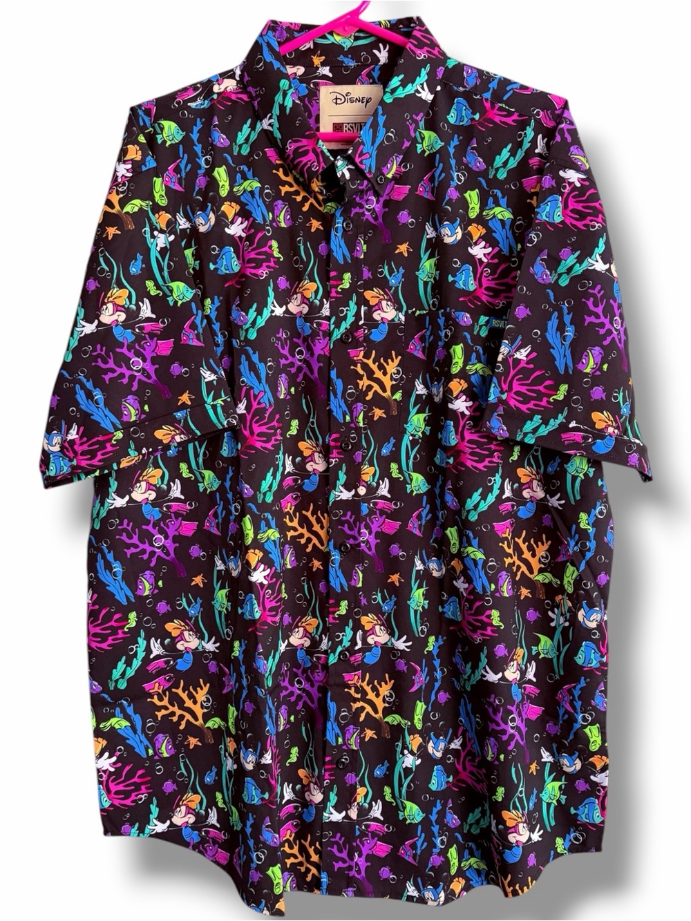 RSVLTS Disney Aquatic Glow KUNUFLEX Short Sleeve Shirt SDCC Exclusive Sz 2X NWOT